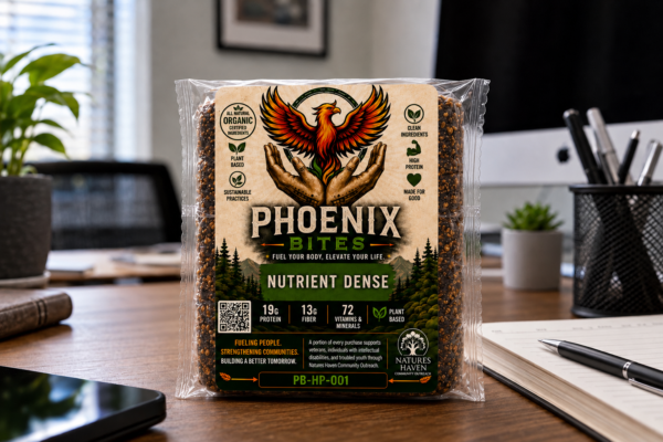 Four Pack with a Phoenix Bite shown at honest scale